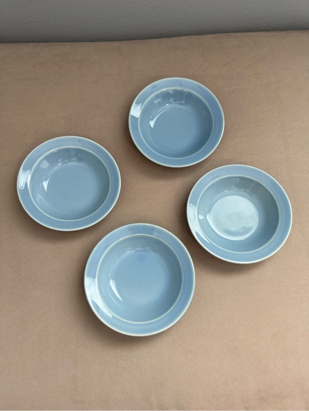 Vintage Lu-Ray Pastels Bowl - Set of 4 - Small Berry Dish Light Blue USA Easter